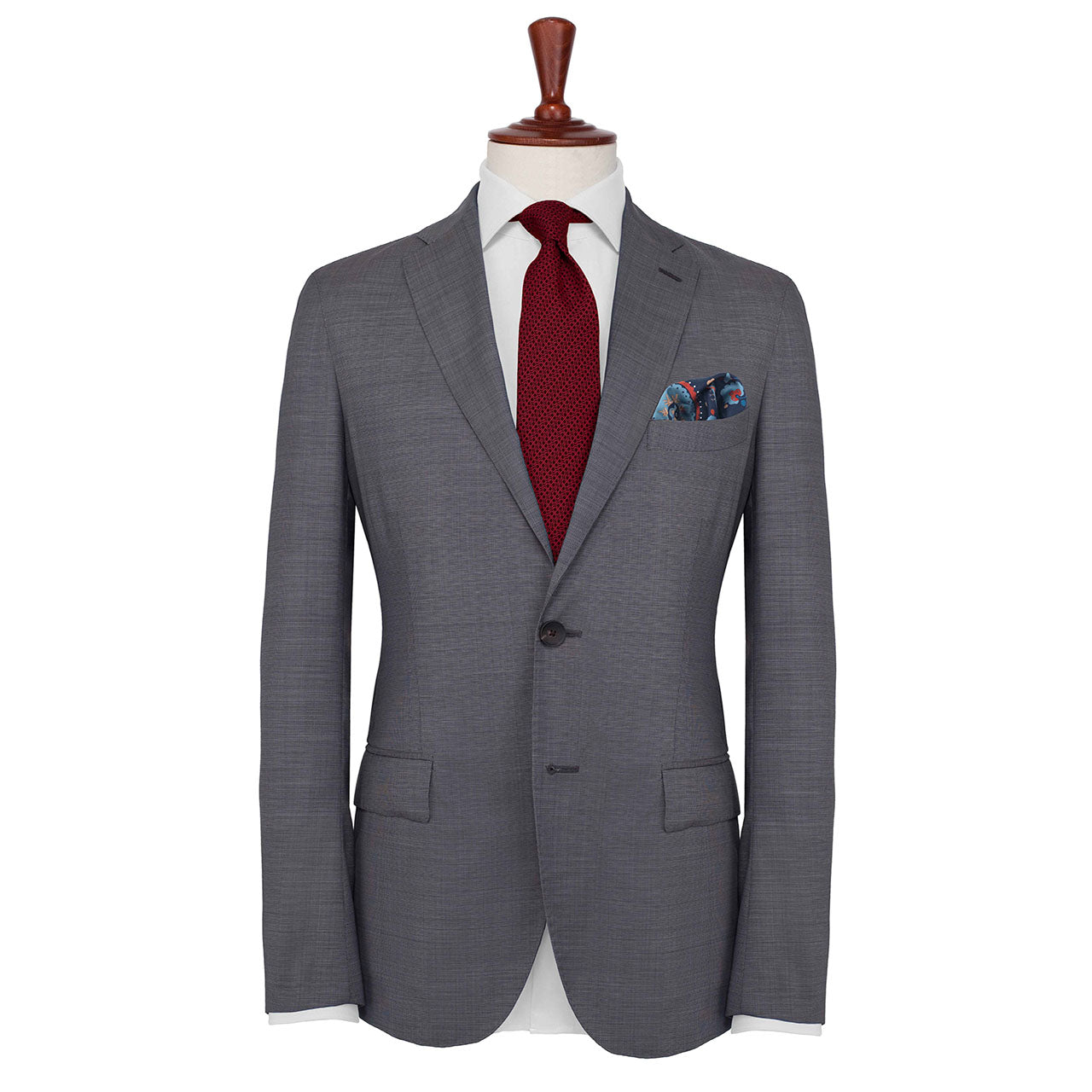 Turkish Pastoral Navy Blue Pocket Square
