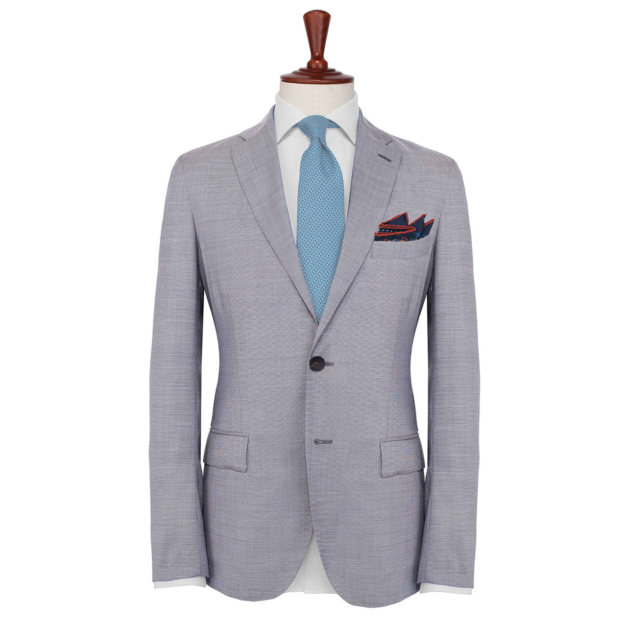 Turkish Pastoral Navy Blue Pocket Square