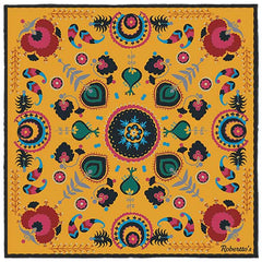 Turkish Pastoral Mustard Yellow Pocket Square
