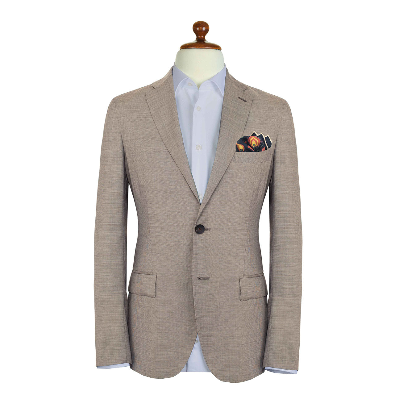 Turkish Pastoral Charcoal Blue Pocket Square