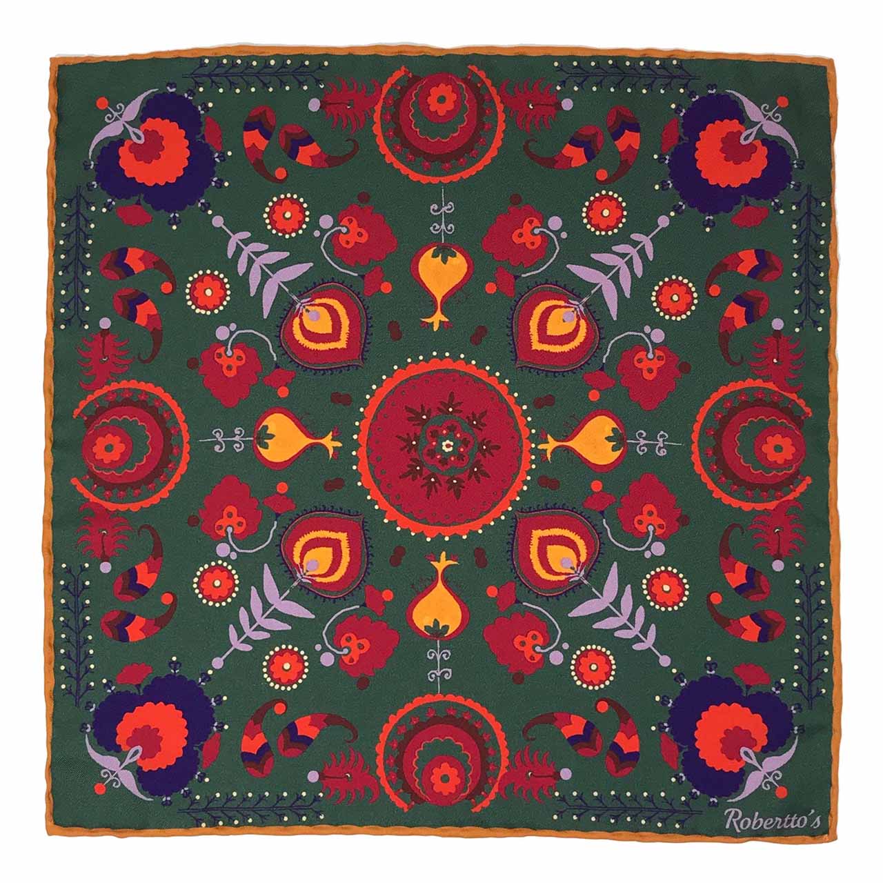 Turkish Pastoral Moss Green Pocket Square