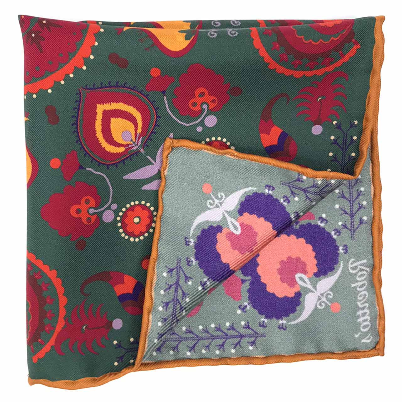 Turkish Pastoral Moss Green Pocket Square
