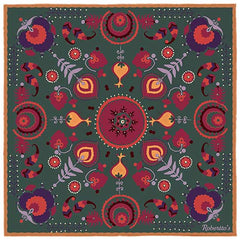 Turkish Pastoral Moss Green Pocket Square