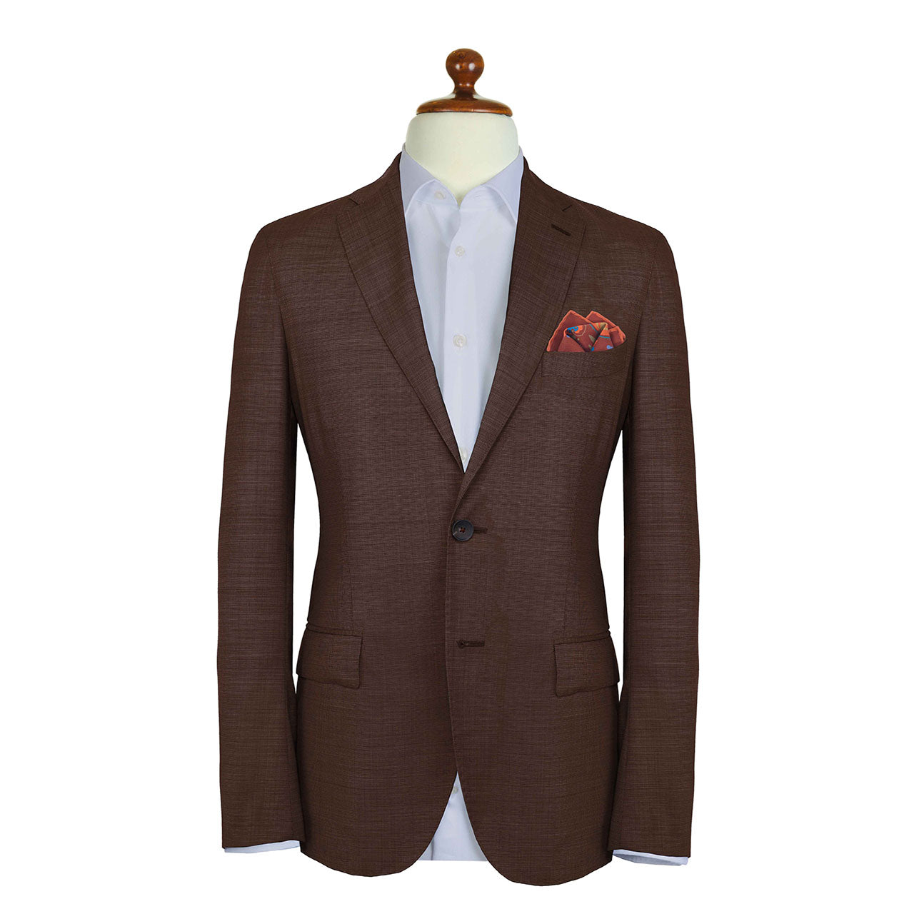 Turkish Pastoral Brown Red Pocket Square