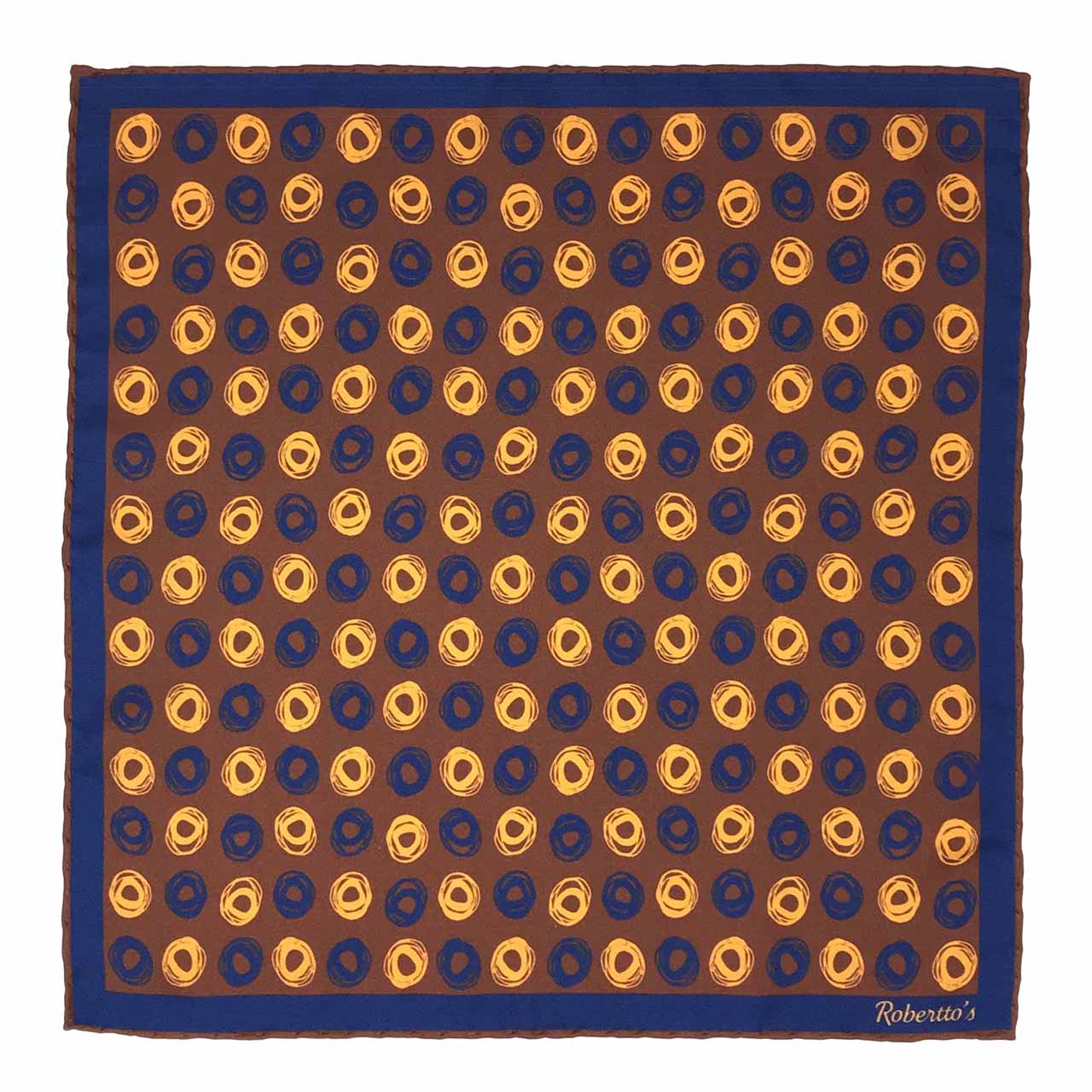 Polka Passion Walnut Brown Pocket Square