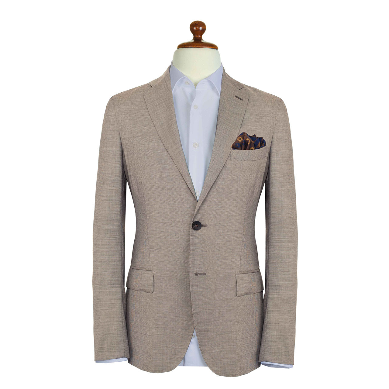 Polka Passion Walnut Brown Pocket Square