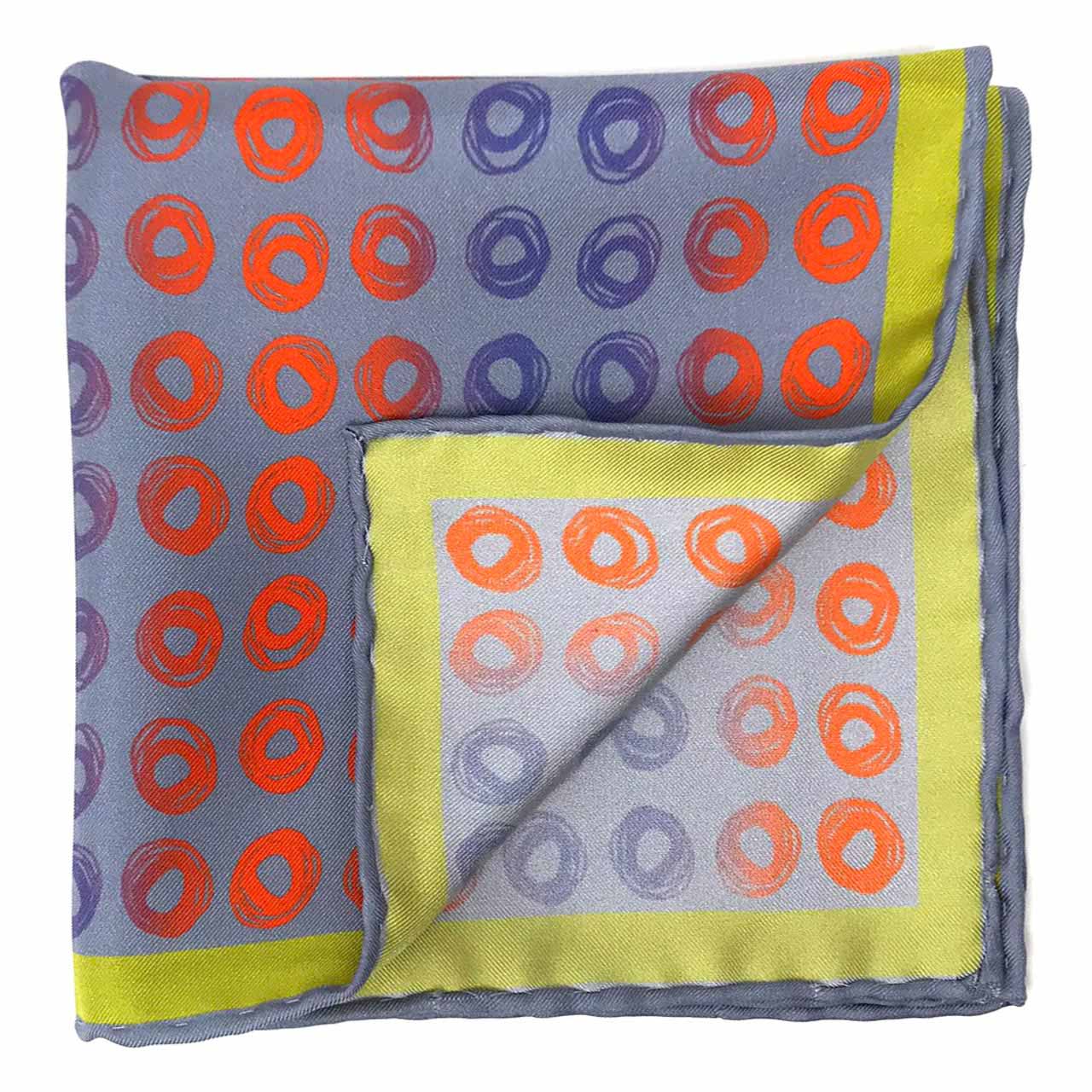 Polka Passion Grey Pocket Square