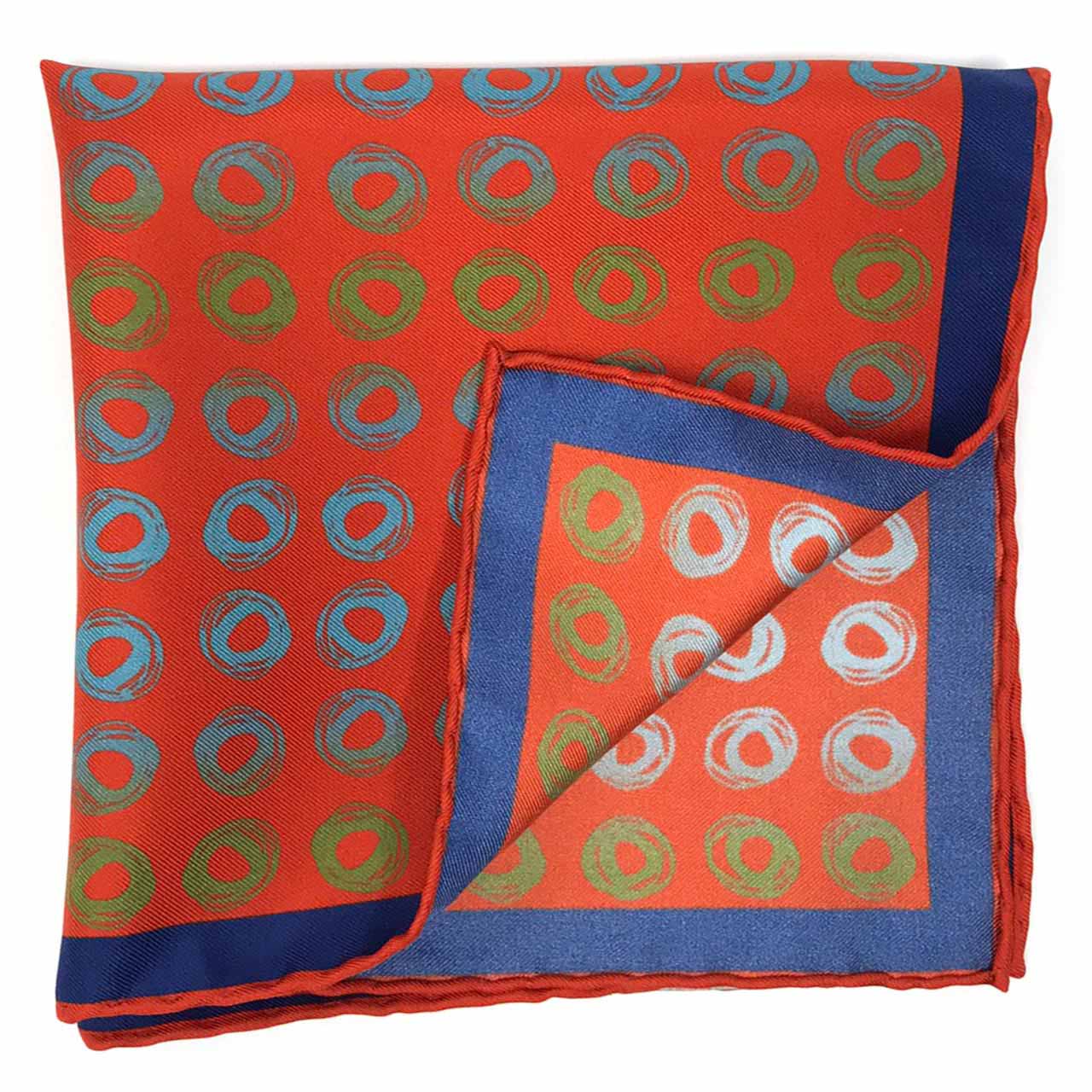 Polka Passion Fire Orange Pocket Square