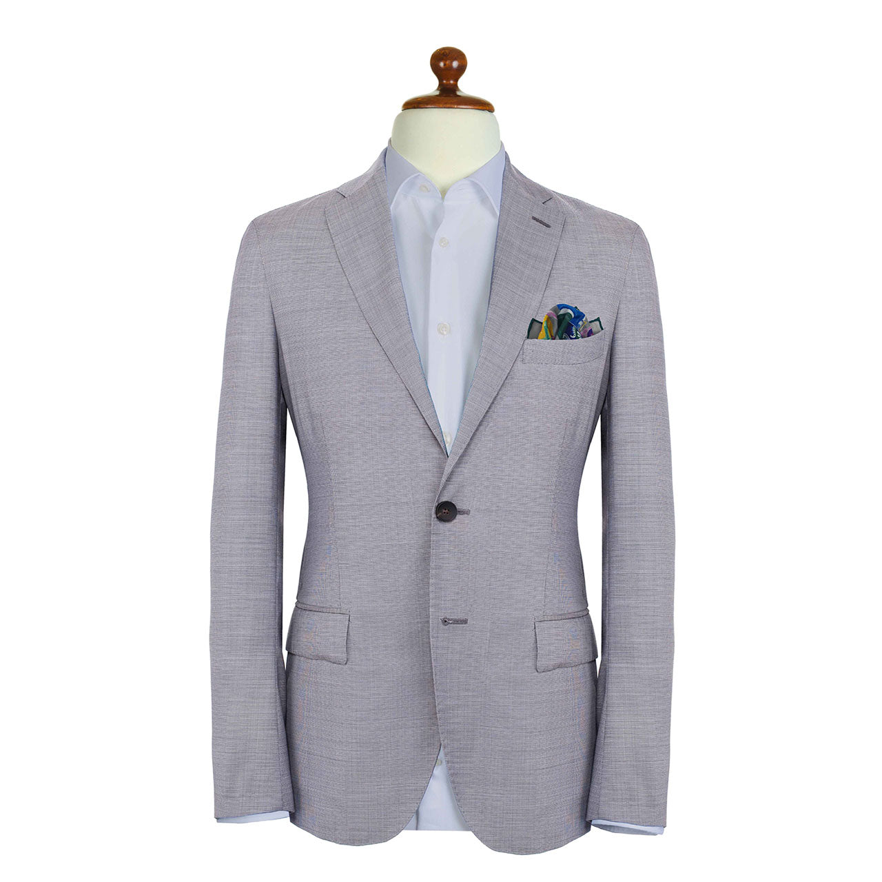 Les Chevaliers Grey Pocket Square