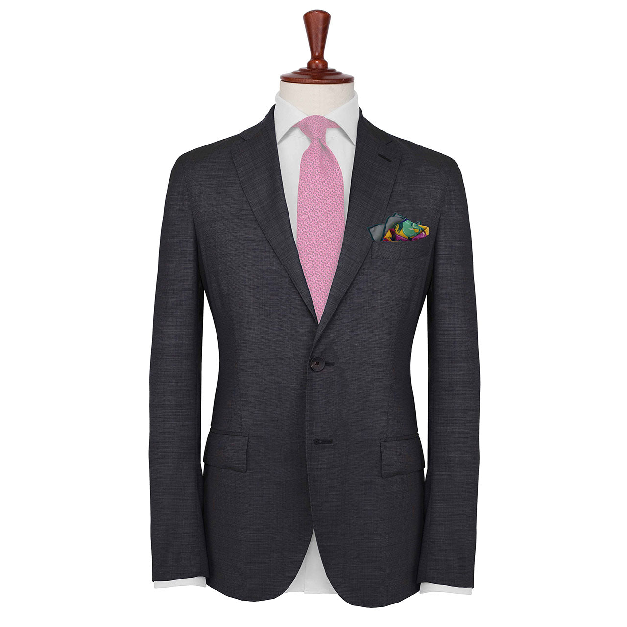 Les Chevaliers Grey Pocket Square
