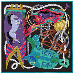 Les Chevaliers Black Pocket Square