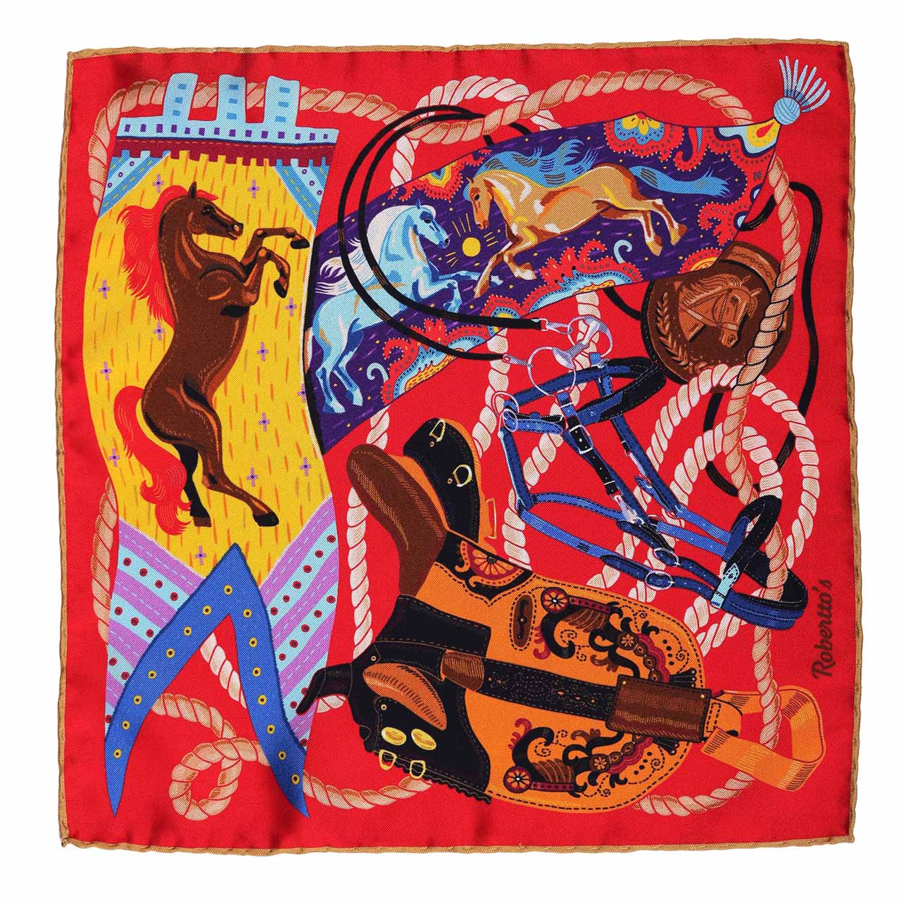 Les Chevaliers Red Pocket Square