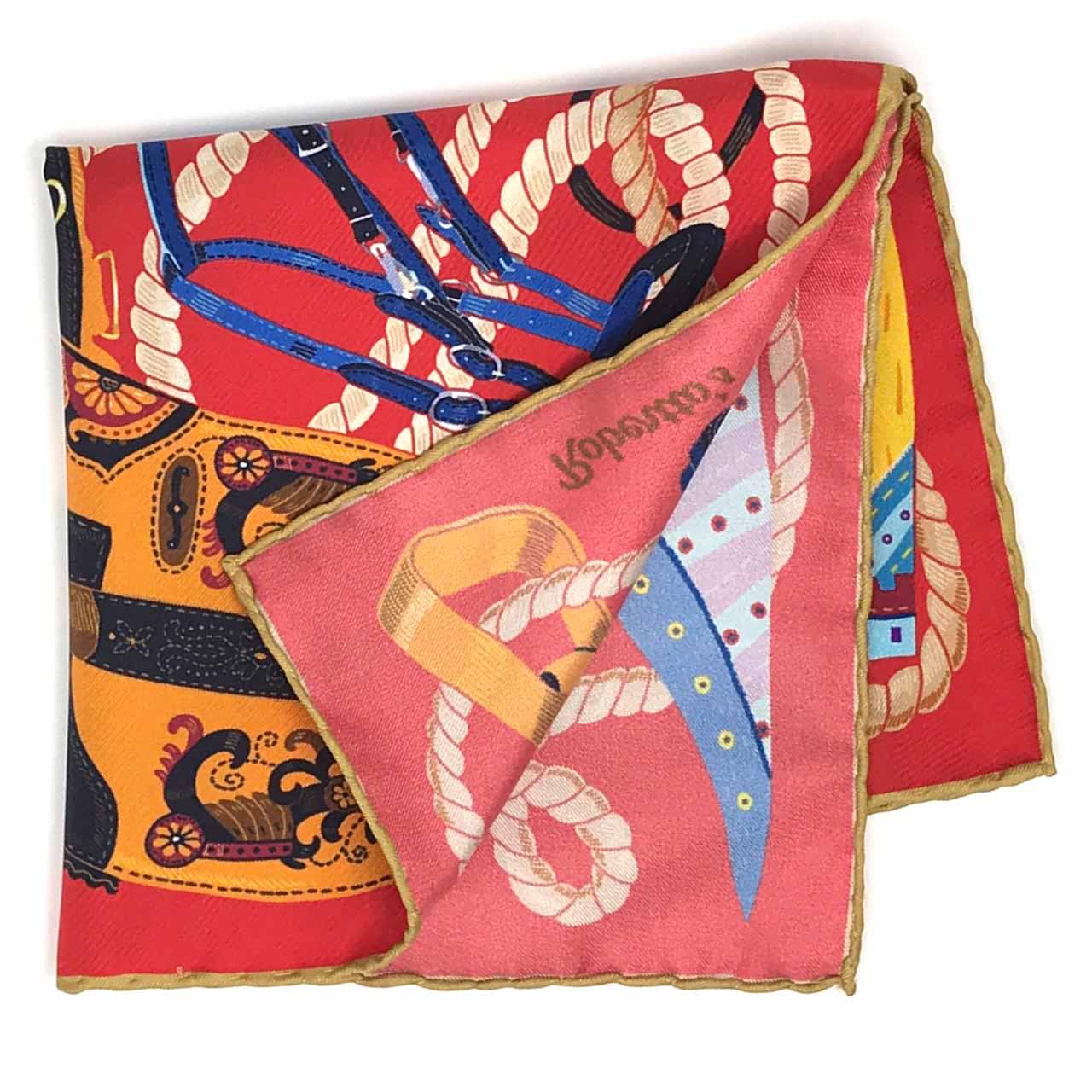 Les Chevaliers Red Pocket Square