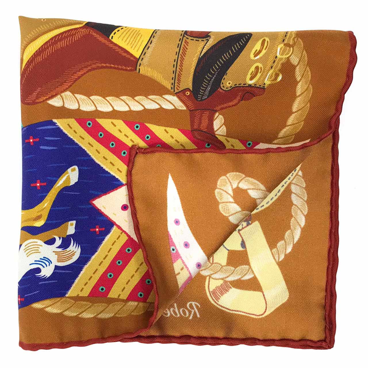 Les Chevaliers Caramel Pocket Square