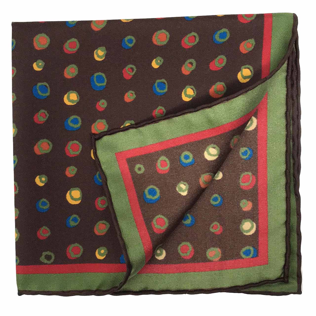 Polka Mania Chocolate Brown Pocket Square