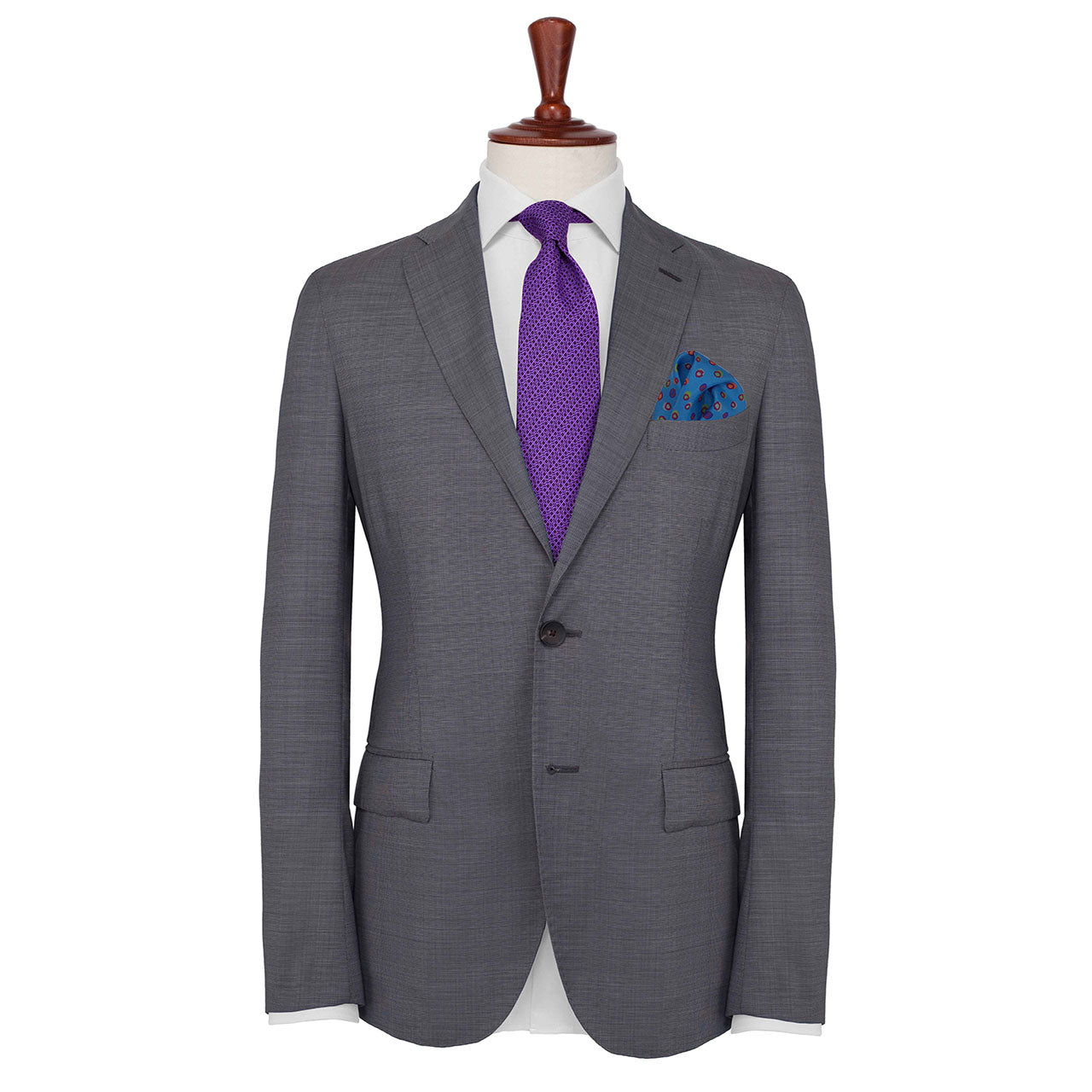 Polka Mania Azure Blue Pocket Square