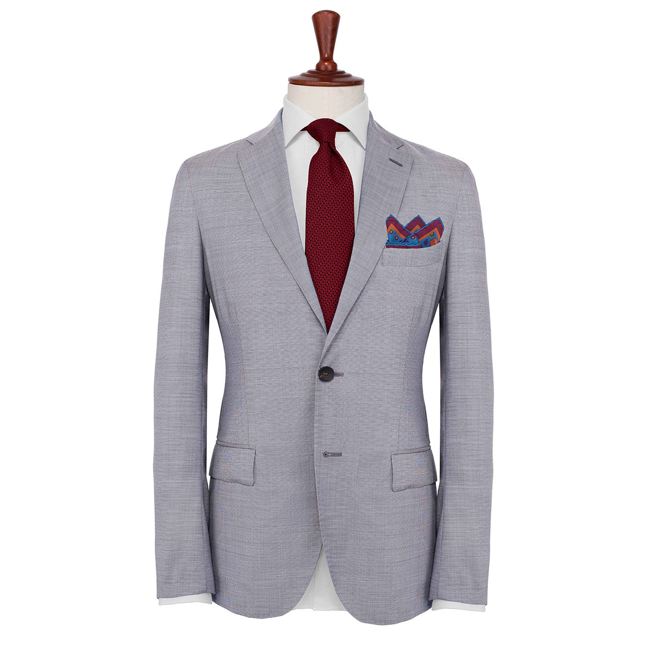 Polka Mania Azure Blue Pocket Square