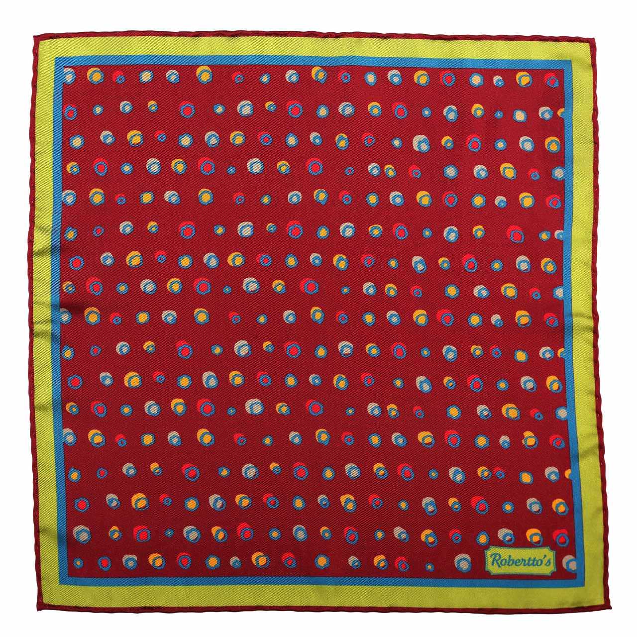Polka Mania Brown Red Pocket Square