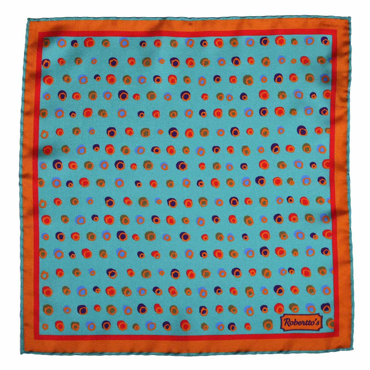 Polka Mania Turquoise Pocket Square