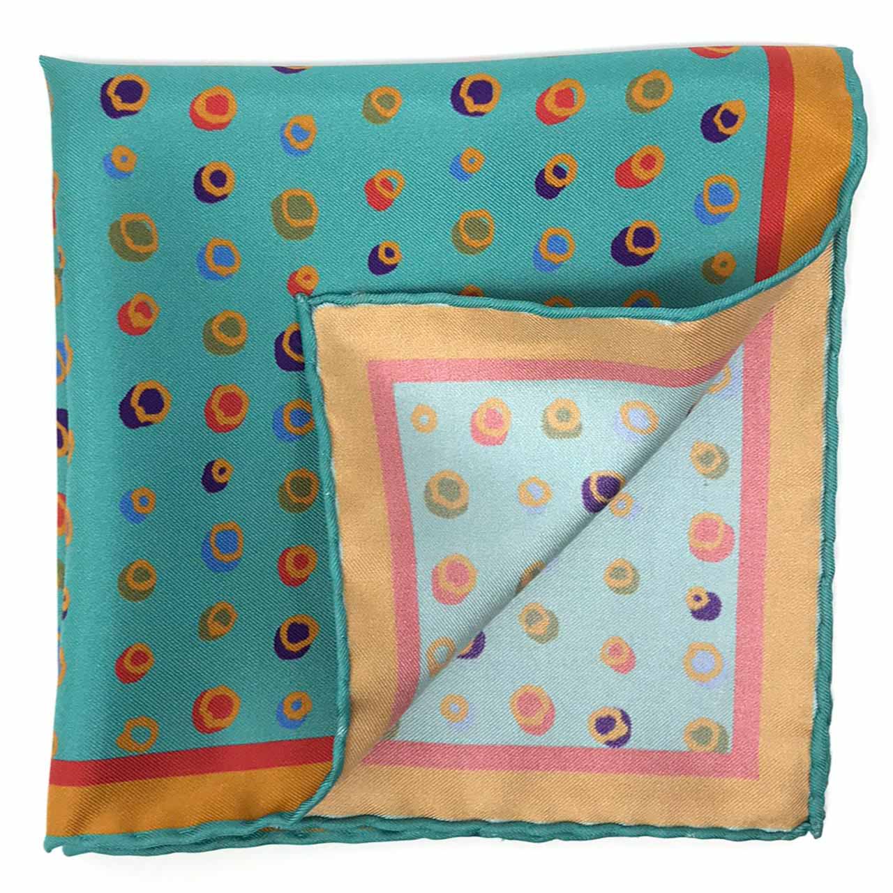 Polka Mania Turquoise Pocket Square