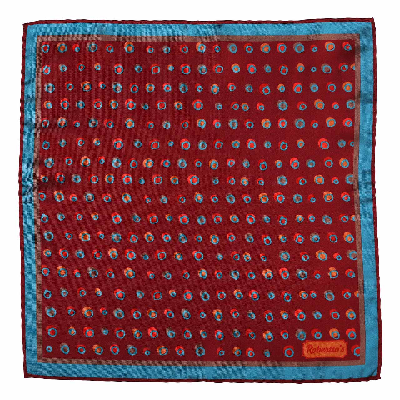 Polka Mania Maroon Pocket Square