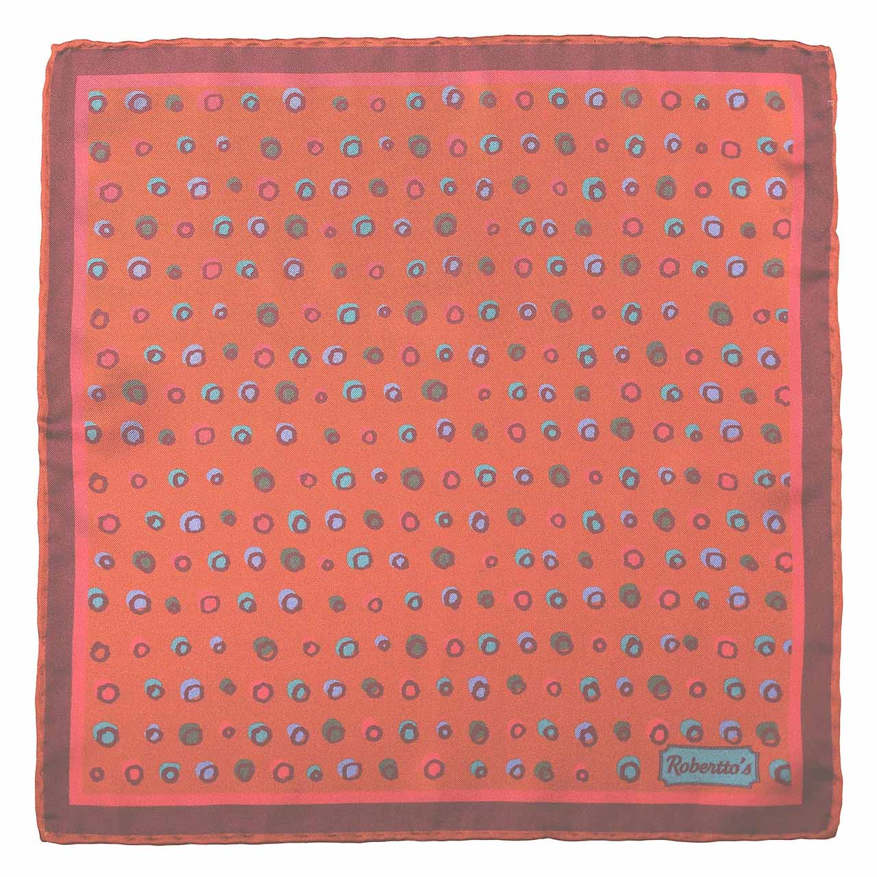 Polka Mania Cinnamon Pocket Square