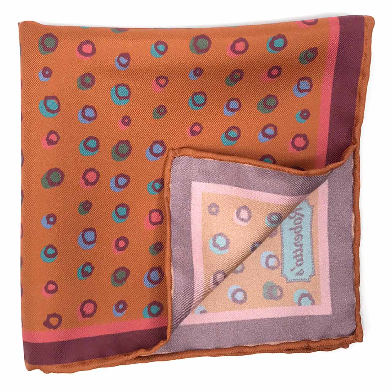Polka Mania Cinnamon Pocket Square
