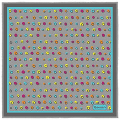 Polka Mania Metal Grey Pocket Square
