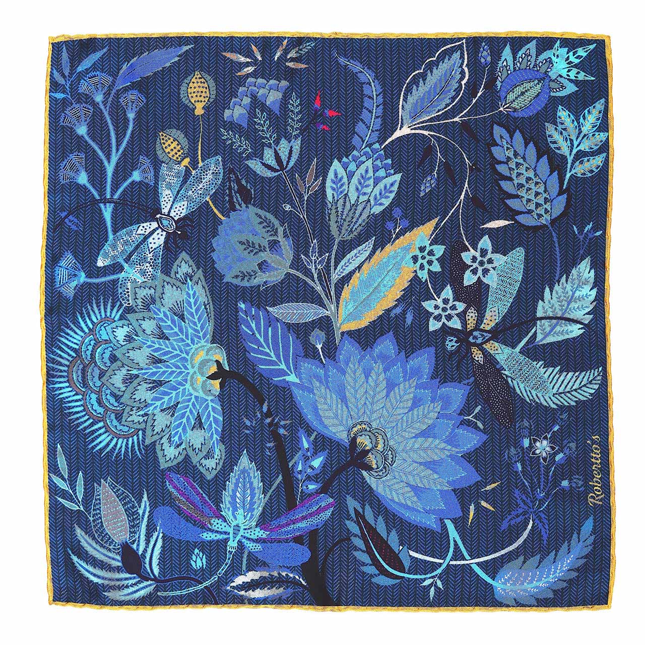 Dragonfly Chaser Navy Blue Pocket Square