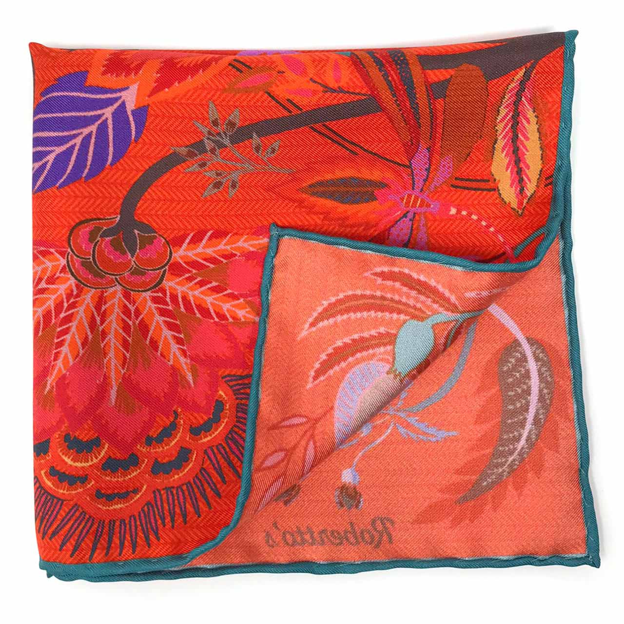 Dragonfly Chaser Orange Red Pocket Square