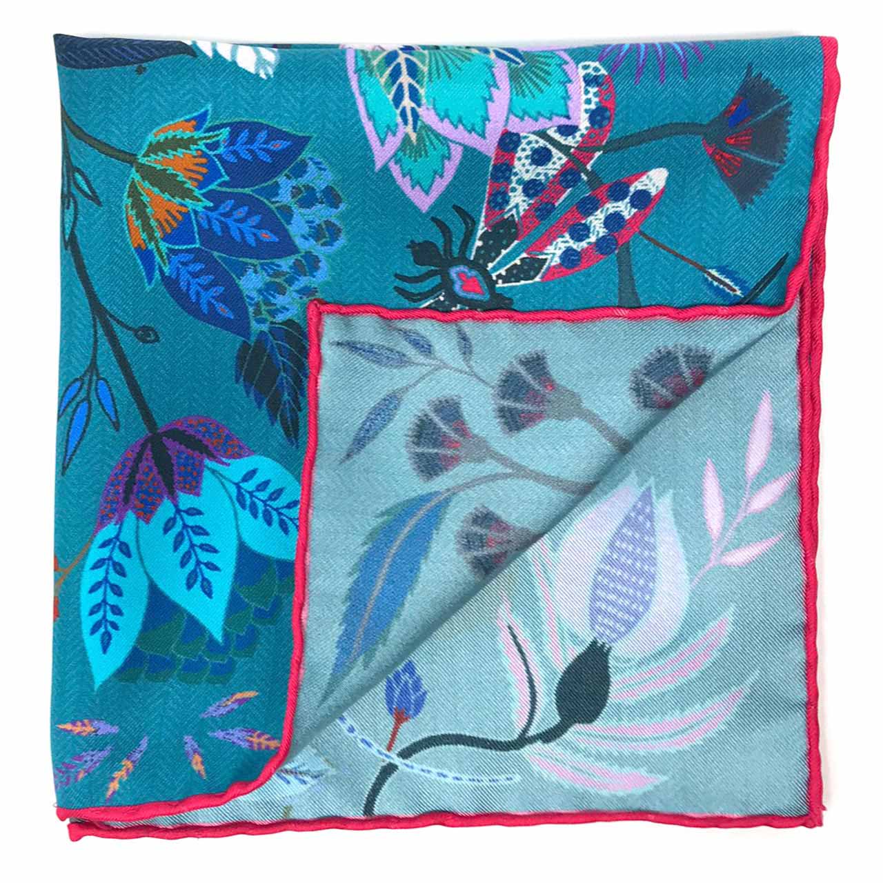 Dragonfly Chaser Teal Pocket Square