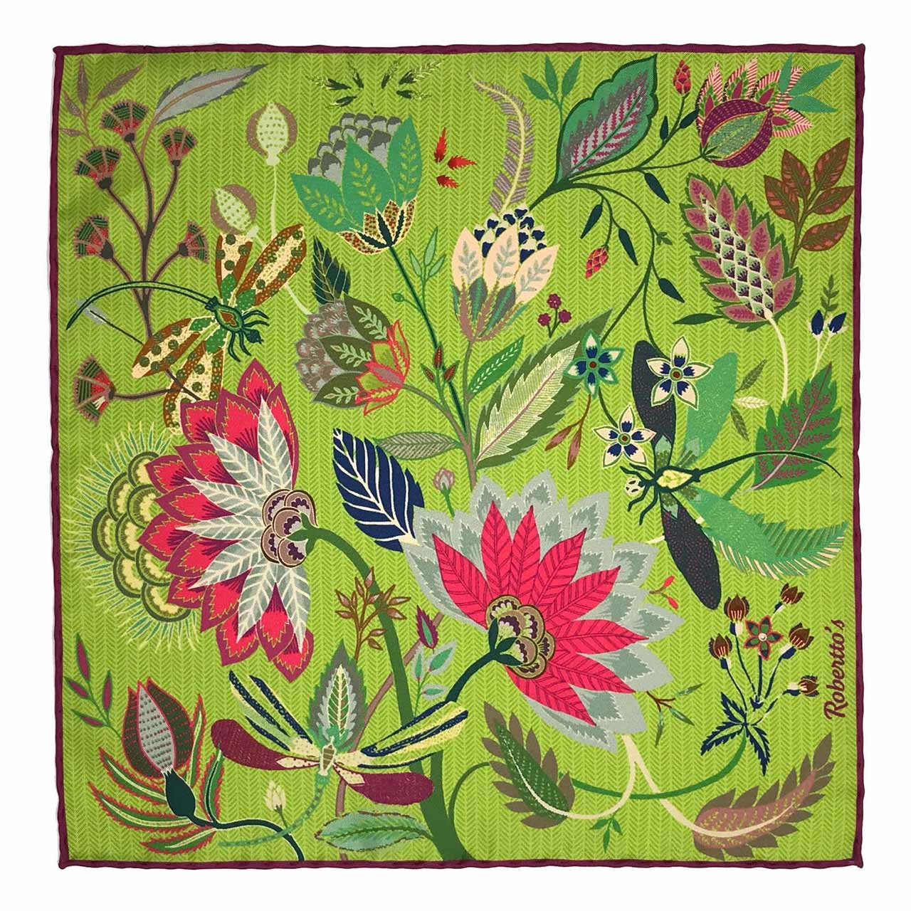 Dragonfly Chaser Lime Green Pocket Square