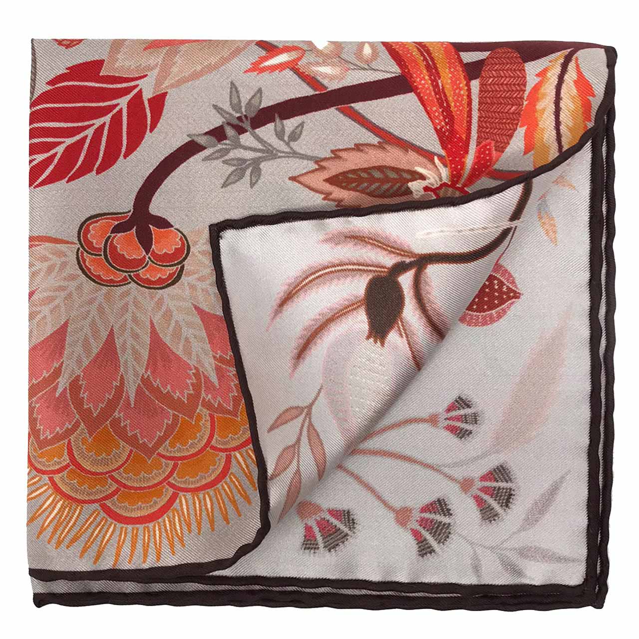 Dragonfly Chaser Greige Pocket Square