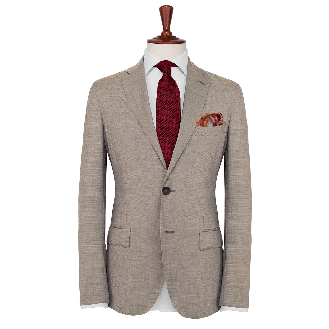Dragonfly Chaser Greige Pocket Square