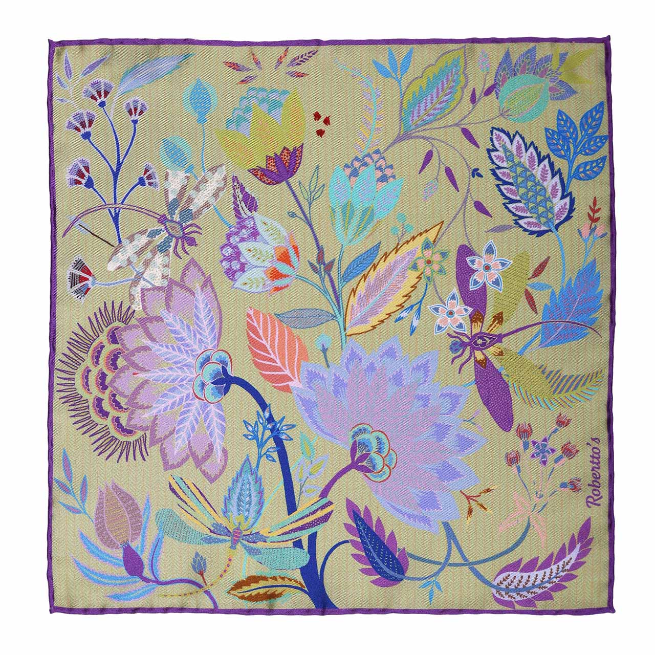 Dragonfly Chaser Purple Pocket Square