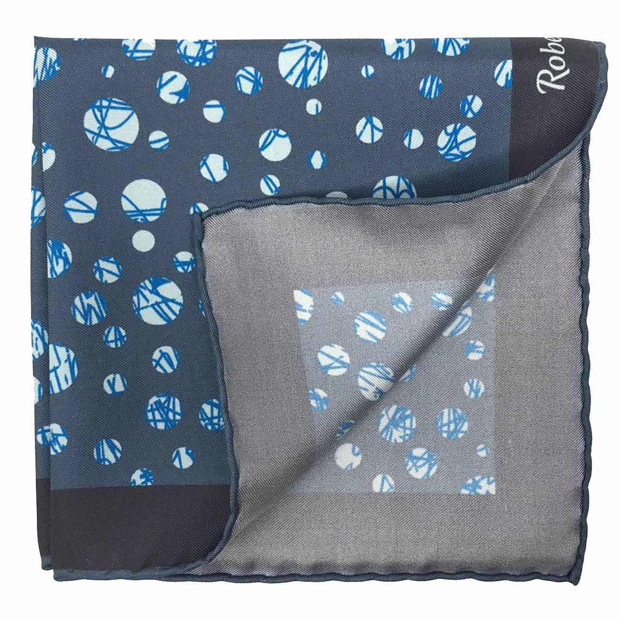 Daliesque Metallic Grey Pocket Square