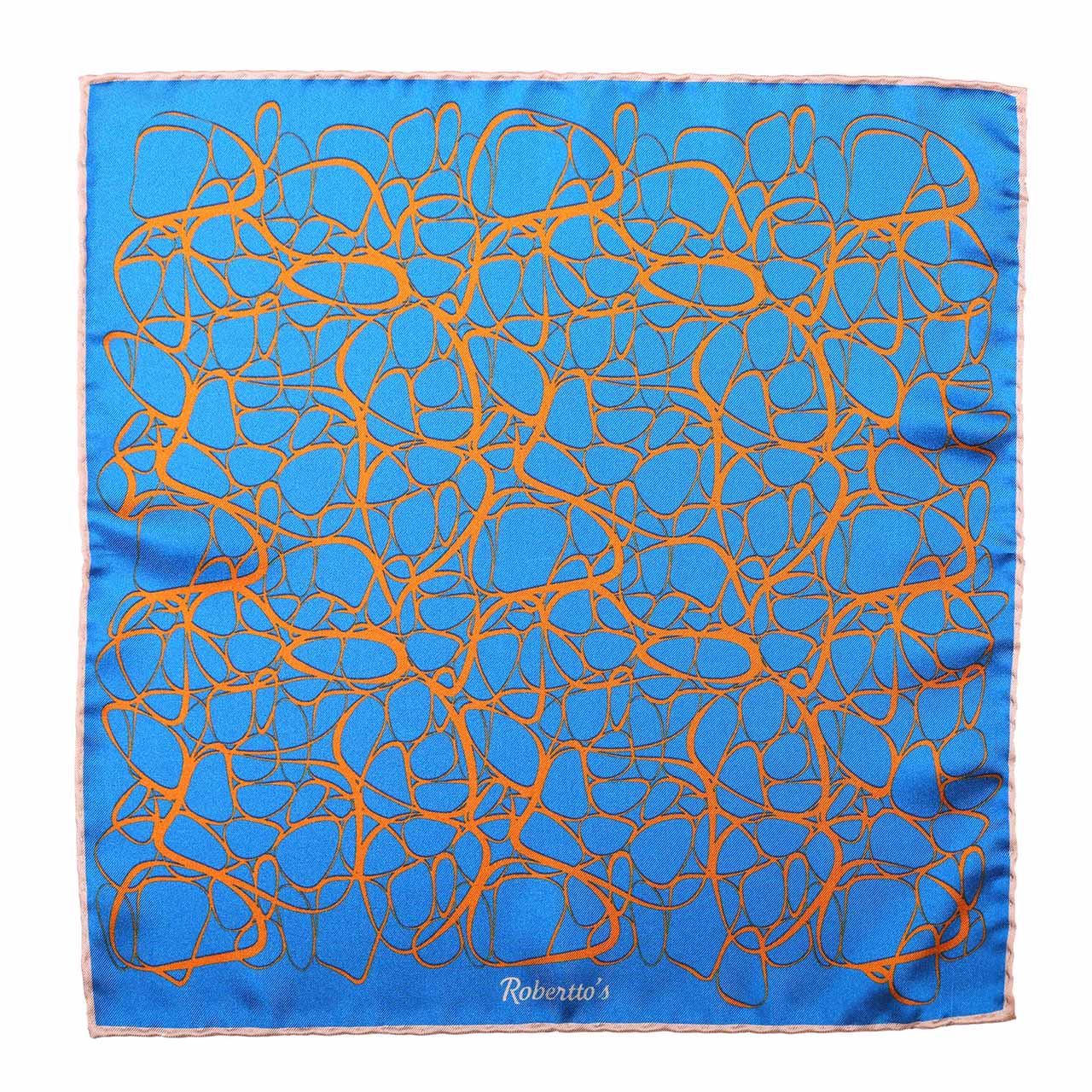 Labyrinthine Blue Pocket Square