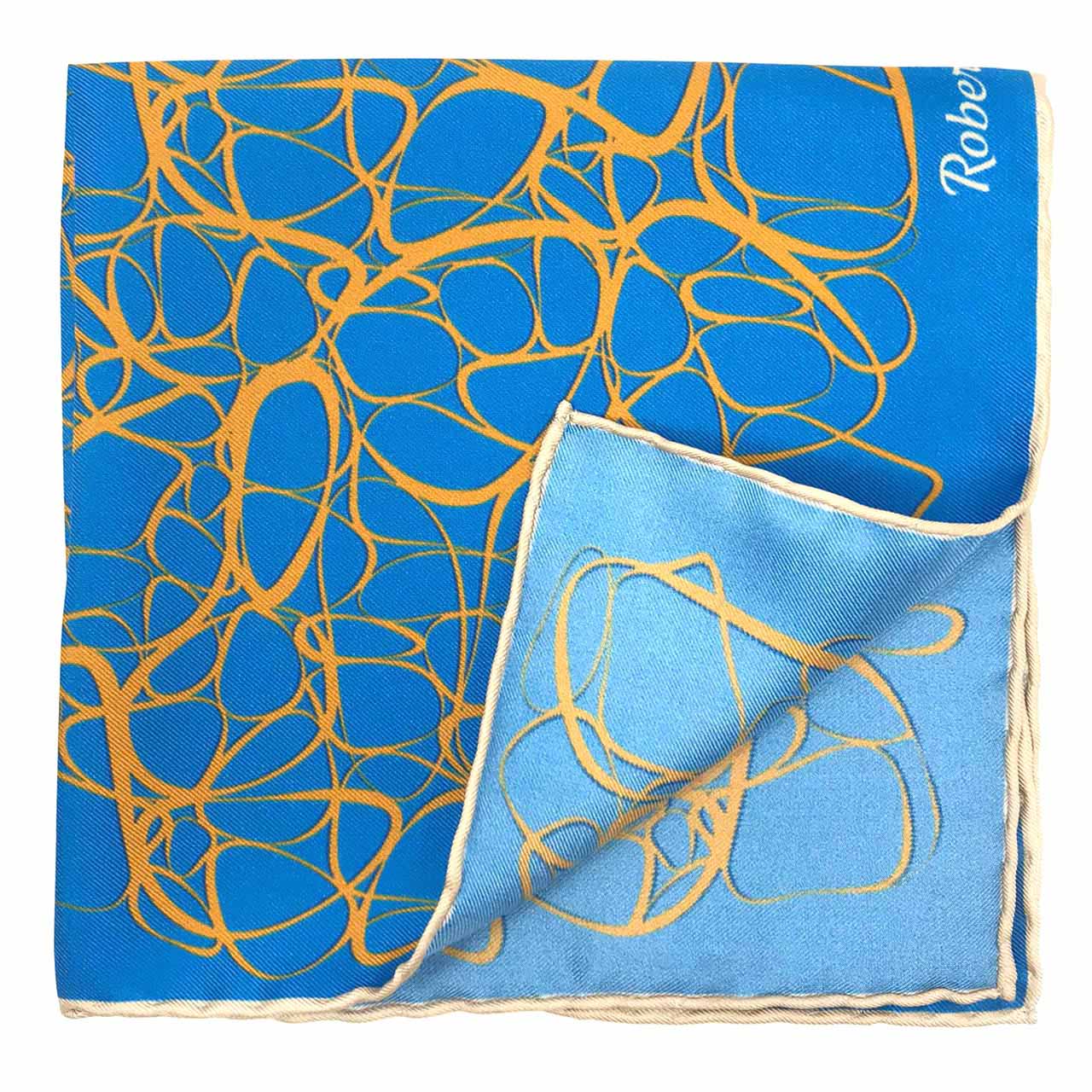 Labyrinthine Blue Pocket Square