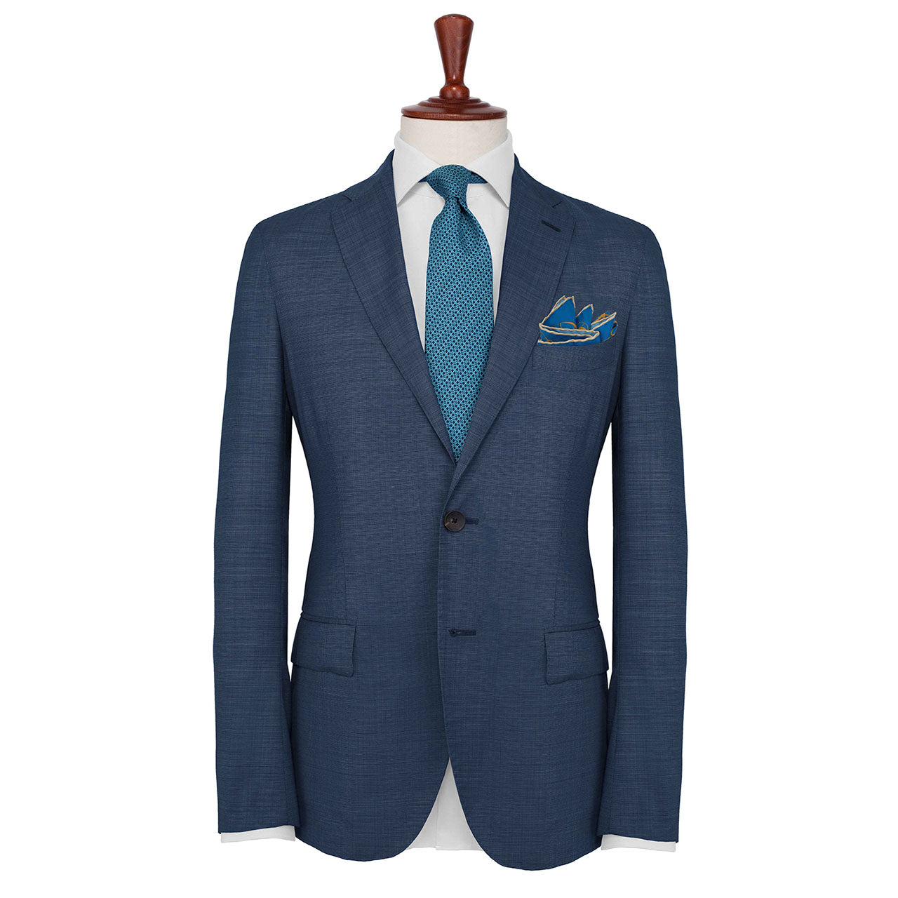Labyrinthine Blue Pocket Square
