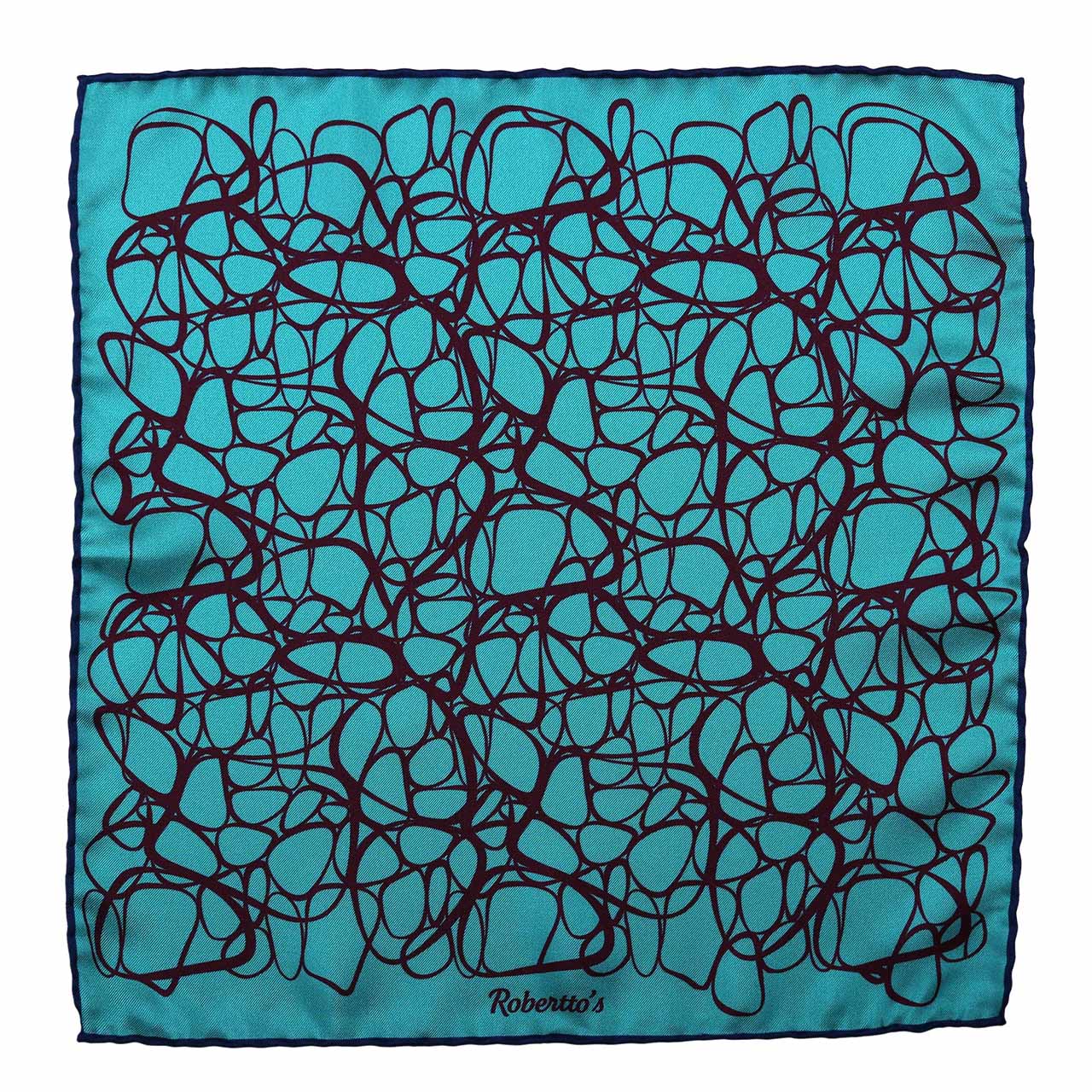 Labyrinthine Arctic Blue Pocket Square