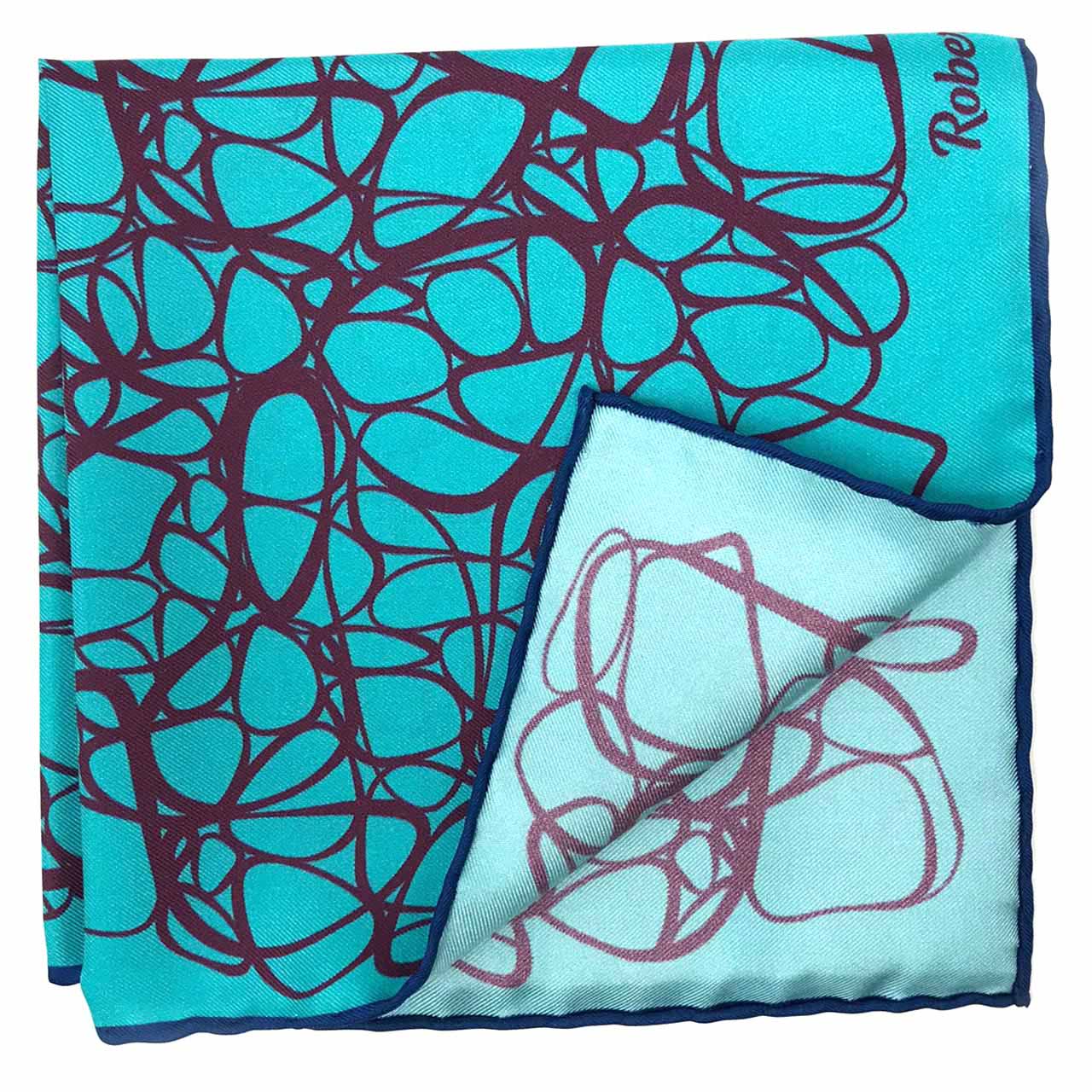 Labyrinthine Arctic Blue Pocket Square