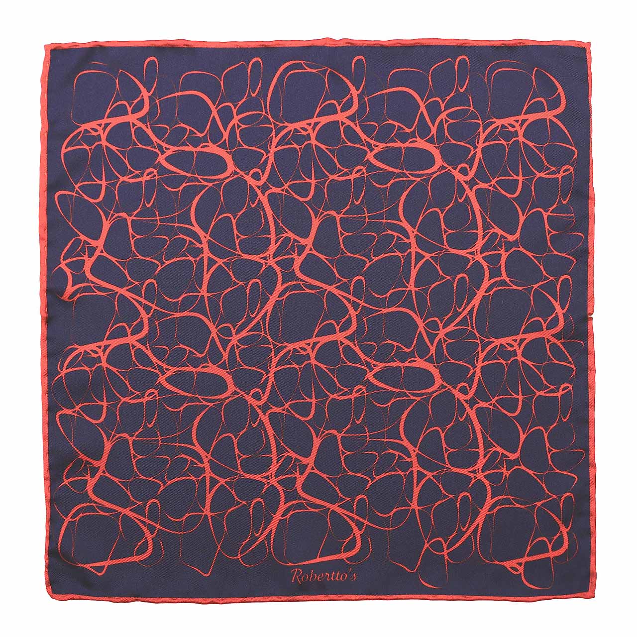Labyrinthine Navy Blue Pocket Square