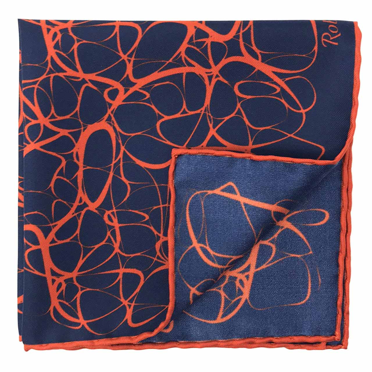 Labyrinthine Navy Blue Pocket Square