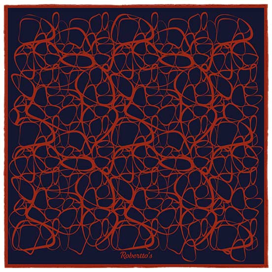 Labyrinthine Navy Blue Pocket Square