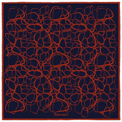 Labyrinthine Navy Blue Pocket Square