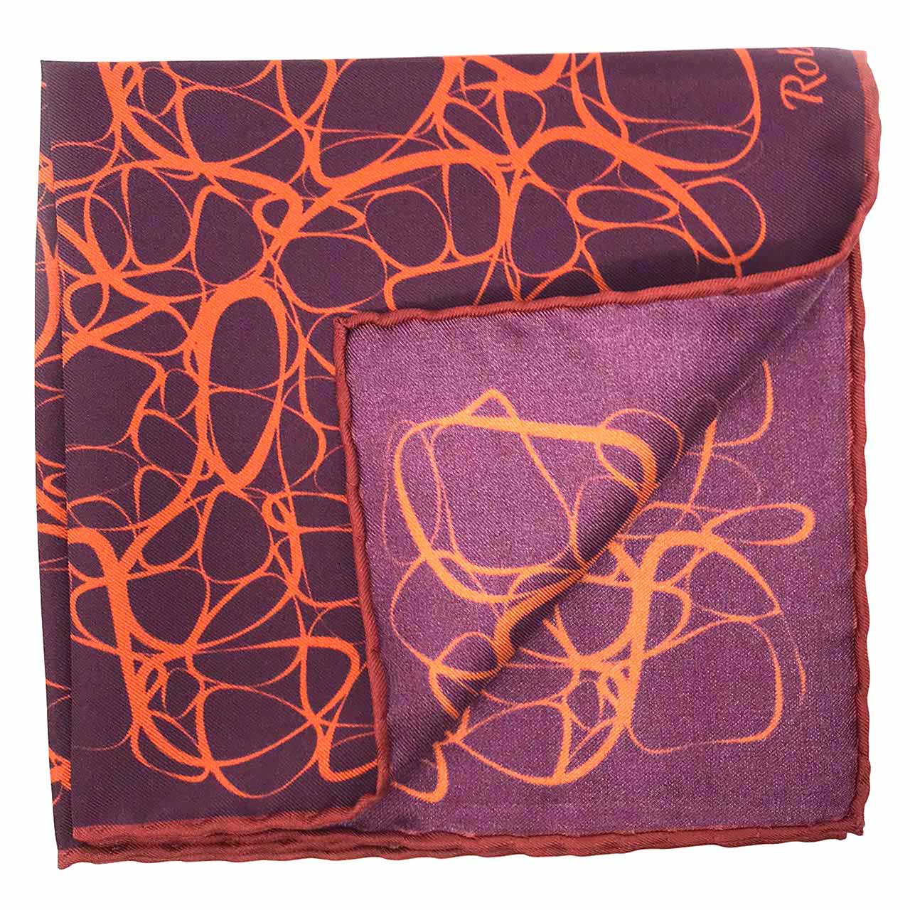 Labyrinthine Deep Plum Pocket Square