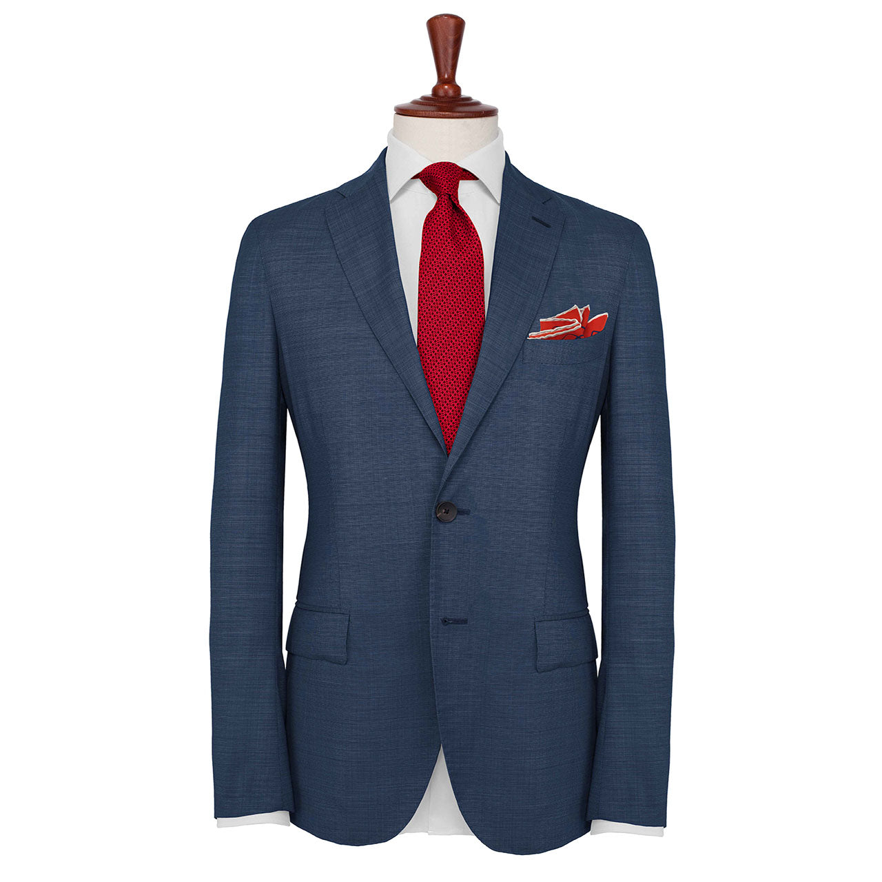 Labyrinthine Solid Red Pocket Square
