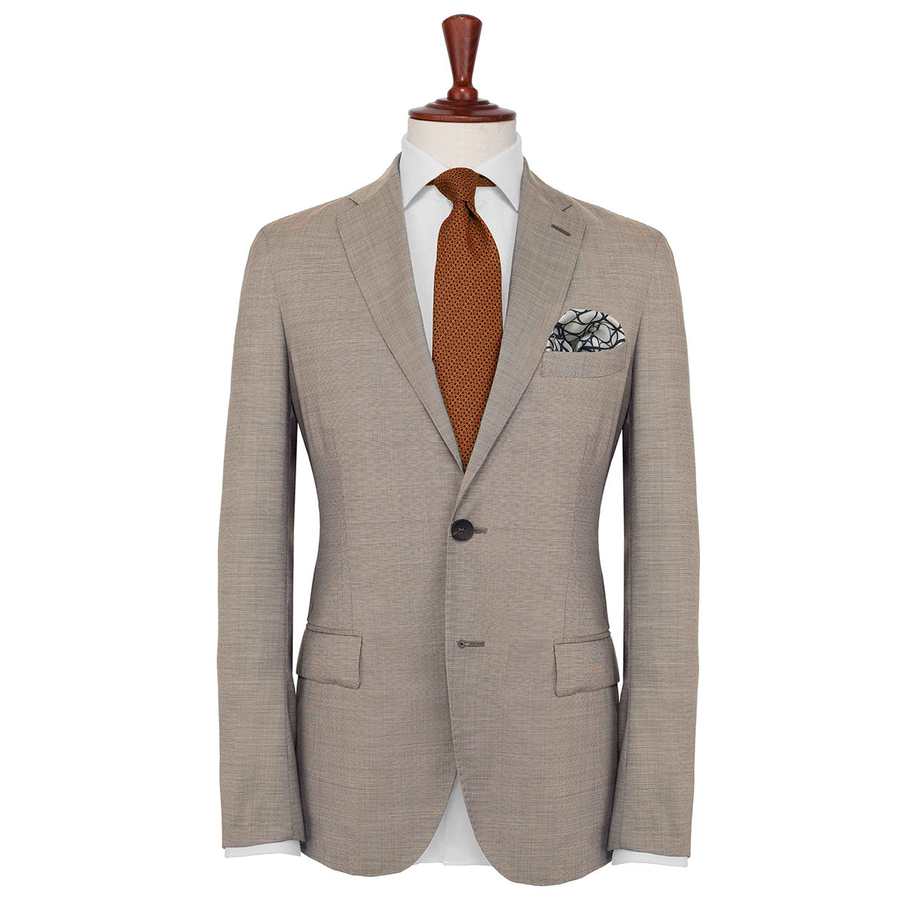 Labyrinthine Off White Pocket Square