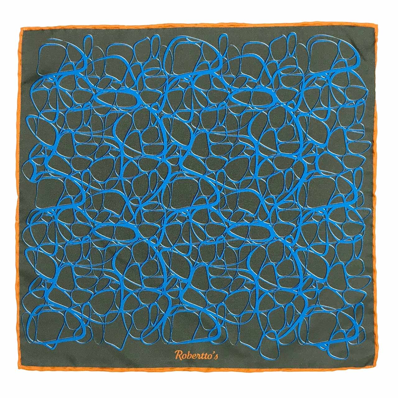 Labyrinthine Teal Pocket Square