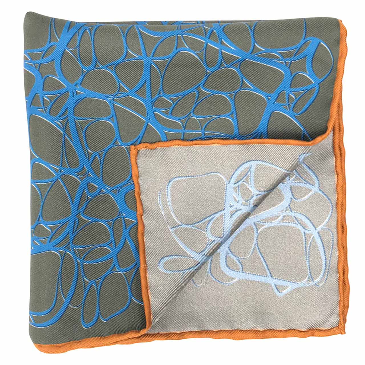 Labyrinthine Teal Pocket Square